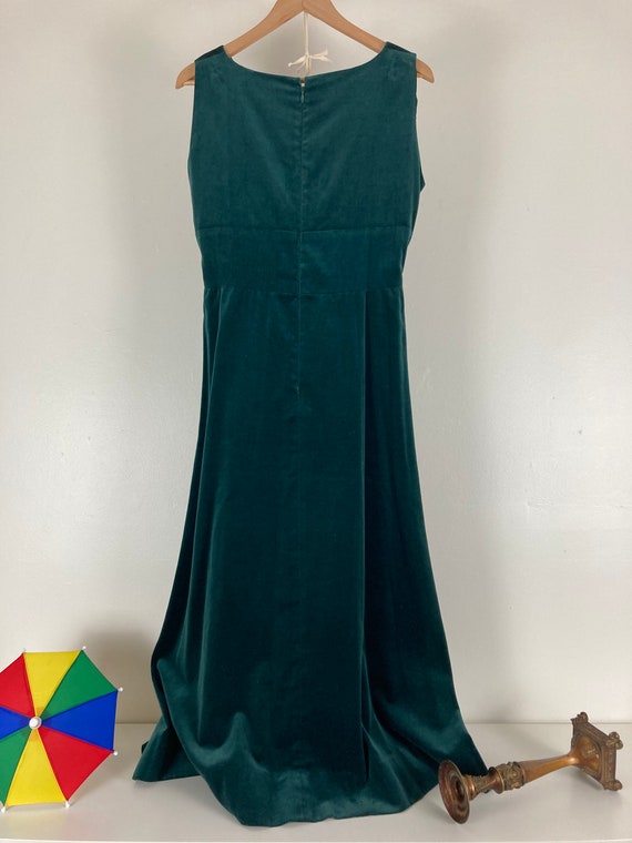 Spruce Green Vintage Handmade Velvet Formal Dress - image 7