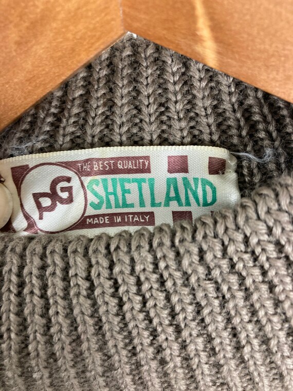 Shetland Wool Mushroom Colored Vintage Pullover S… - image 5