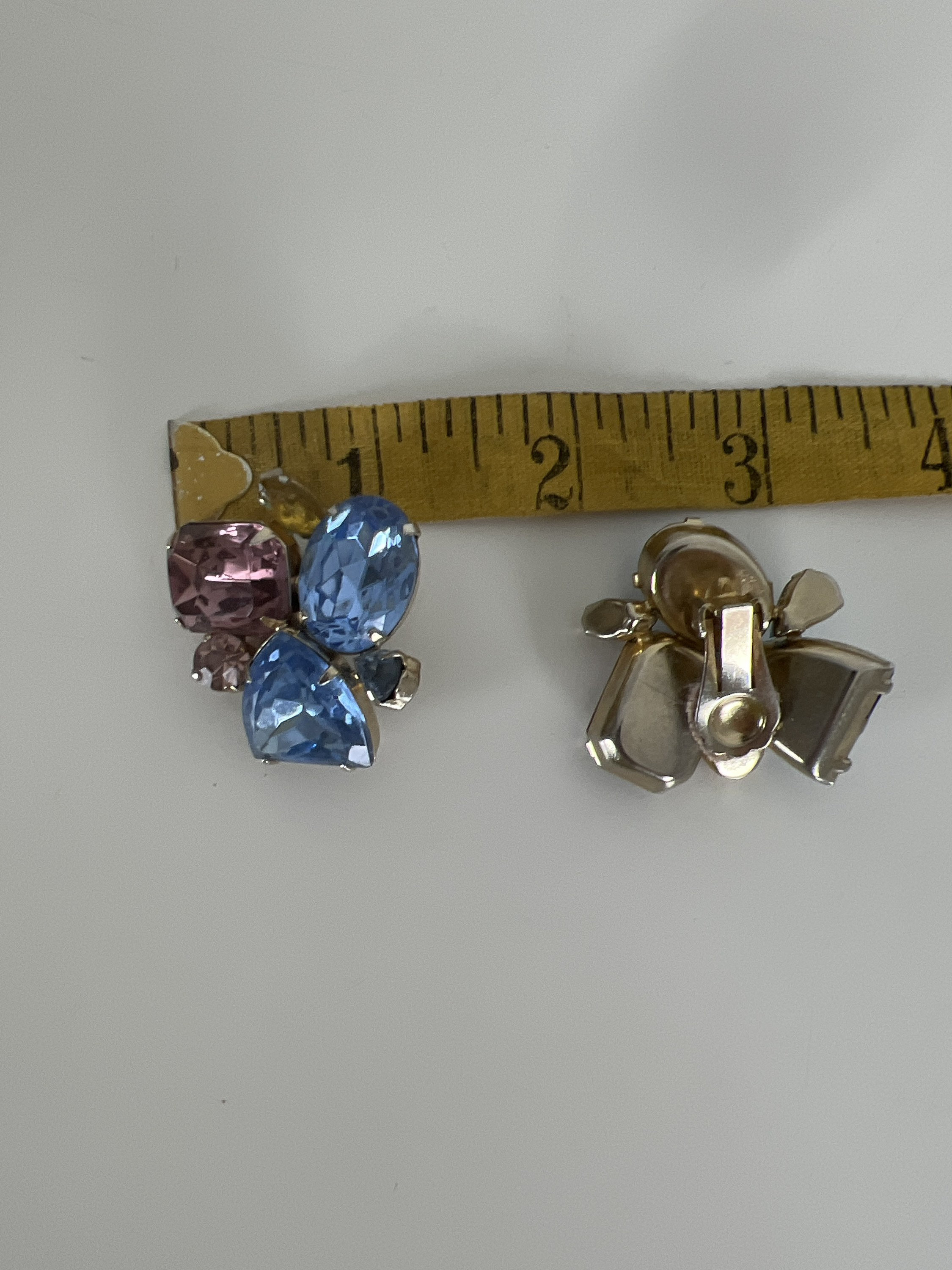 Pastel Oversized Cluster Faux Gem Vintage Clip on Earrings Etsy