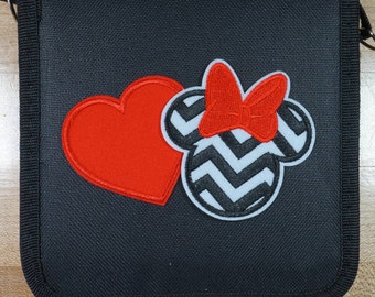 Minnie Mouse Heart and Chevron Disney Inspired Trading Pin Bag Case Holder (iheartpinbags.com)