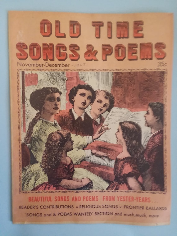 Vintage Old Time Songs And Poems 1967 Booklet Vintage Old Time Songs And Poems 1967 Booklet
