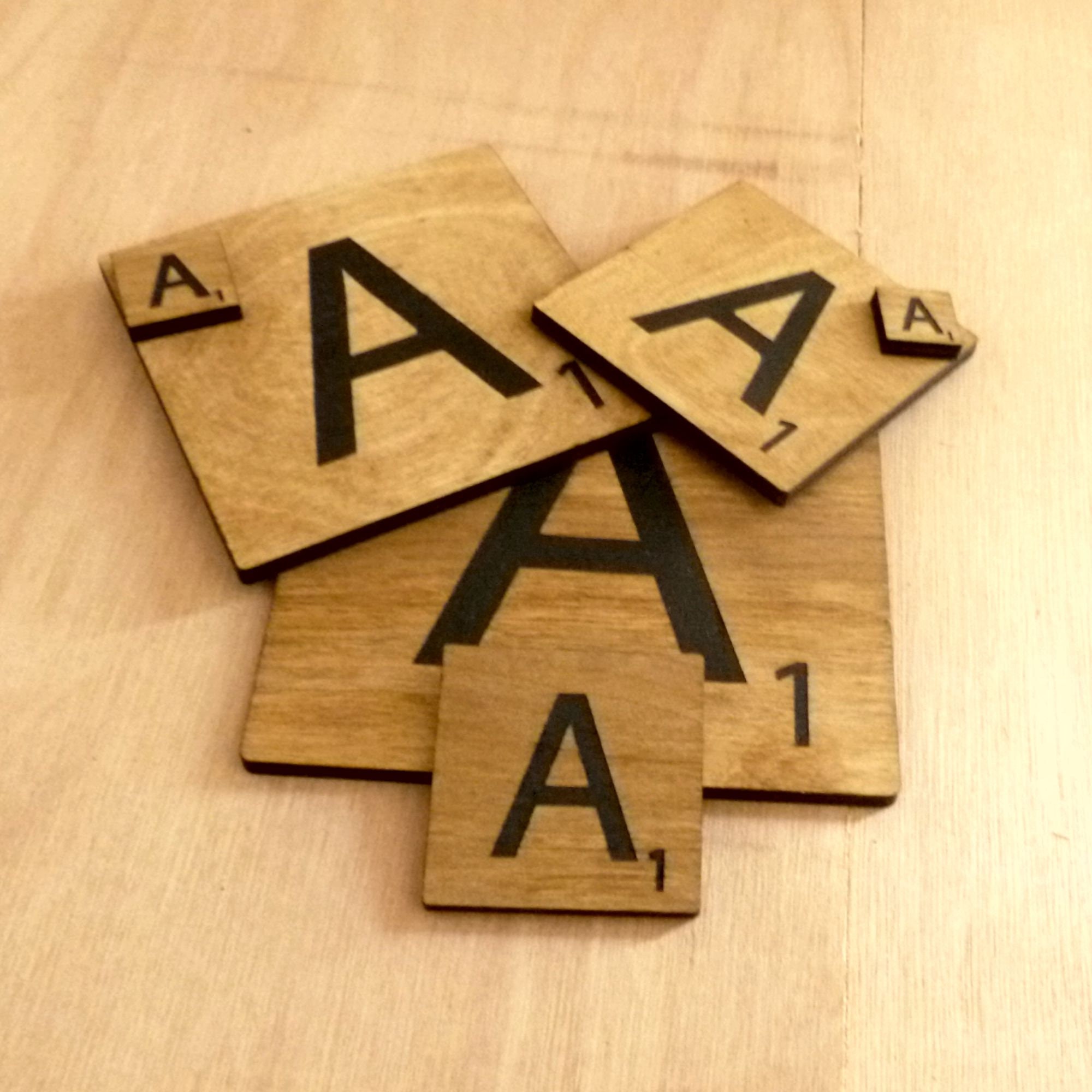 1 2 3 4 5 Inch Custom Made Wood Scrabble Alphabet Tiles. - Etsy