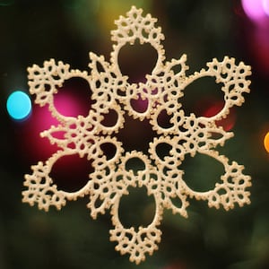 Sparkle Tatting Pattern PDF, tatting pattern, snowflake, tatted snowflake, beaded tatting, Christmas tatting, tatting points, lace, tatting