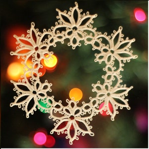 Dancing Angels Pattern PDF, Grape Harvest, tatted snowflake, snowflake, tatting points, tatting pattern, lace, Christmas tatting