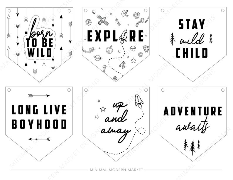 9 SVG Files Baby Boy Nursery / Playroom Signs Bundle, Glowforge Tested, Modern Nursery Signs, Laser Cut File, Vector Cut, Laser Cut Signs image 2