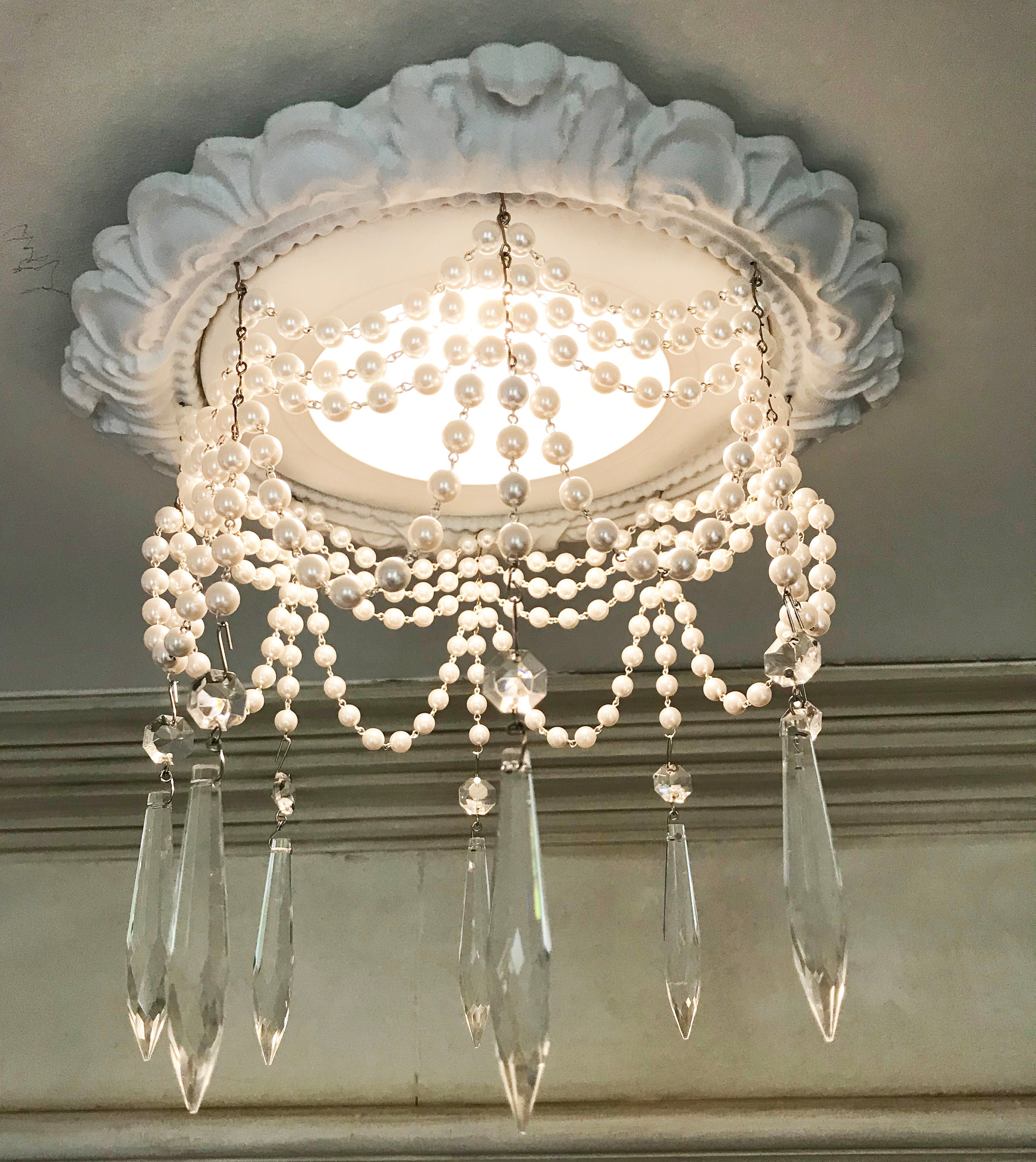 Decorative Recessed Light Trim With 4 Strands Of Pearls And Etsy