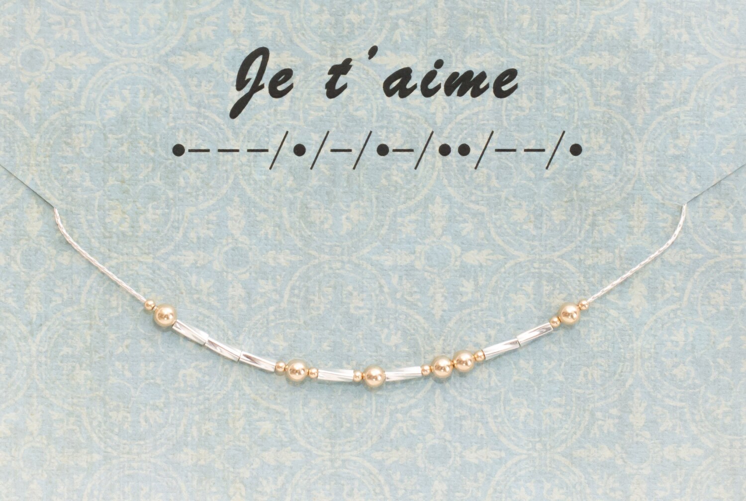 JE T'AIME Morse Code Necklace | Etsy