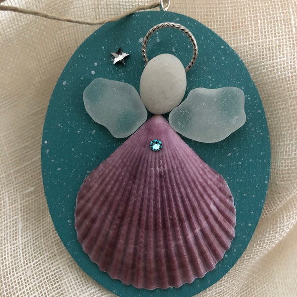 Shell Angel/seaglass ornament/shell ornament/