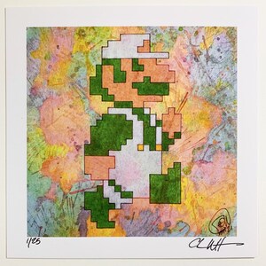 8-bit Luigi Limited Edition Prints - 6"x6"