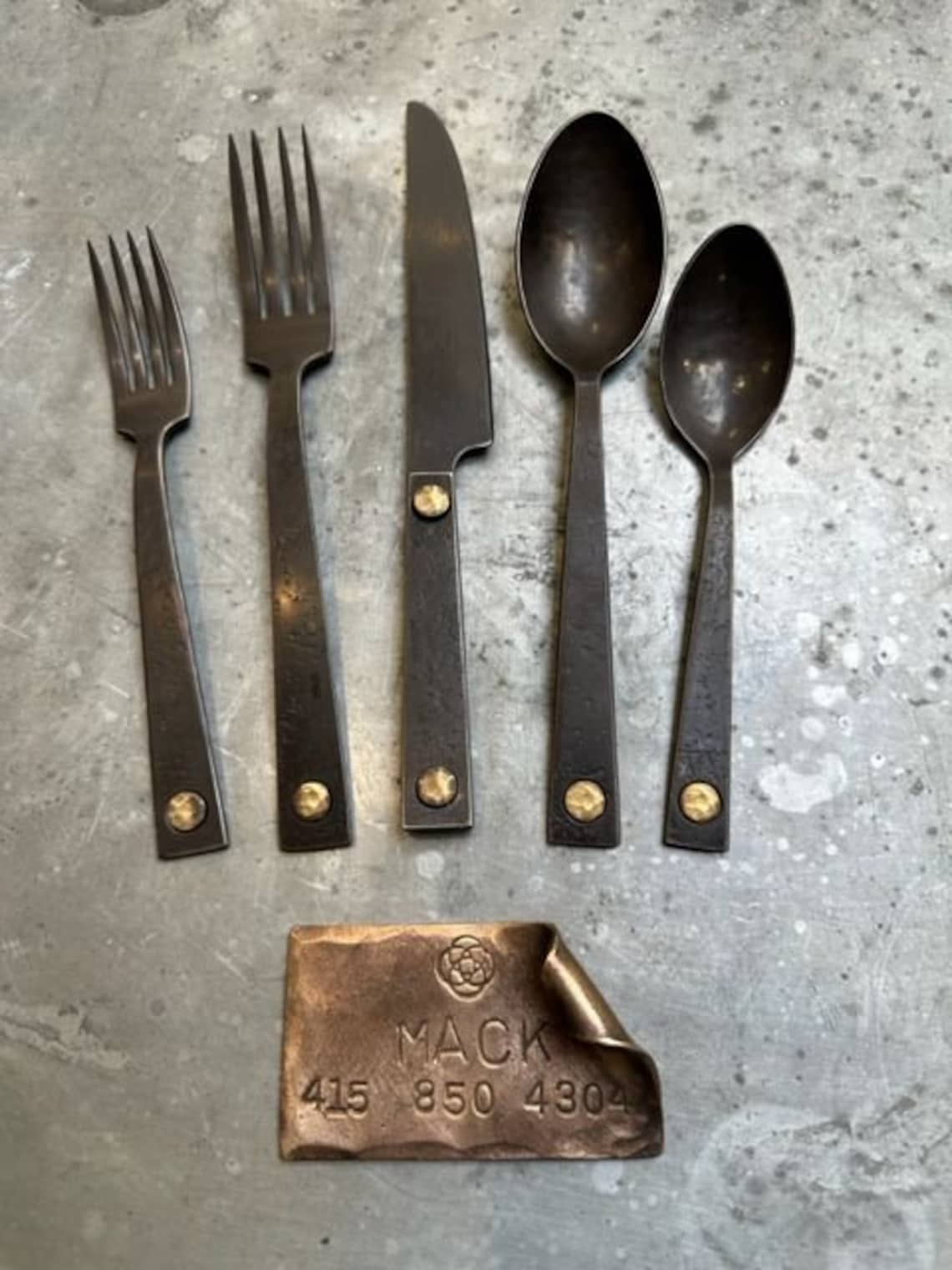 Jefferson Mack Rivet Flatware Etsy