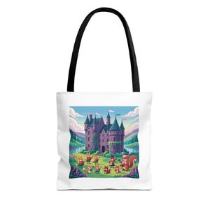 Whimsical Castle Tote Bag | Cute Animal Design for Everyday Use | Great Gift for Animal Lovers, Eco-Friendly Shopping, Beach Trips, and More