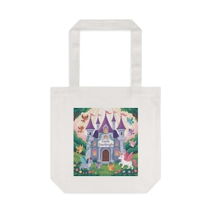 Fairytale Cotton Tote Bag - Enchanted Castle Design, Cute Tote for Animal Lovers, Eco-Friendly Gift, Shopping Bag, Birthday Present, [...]