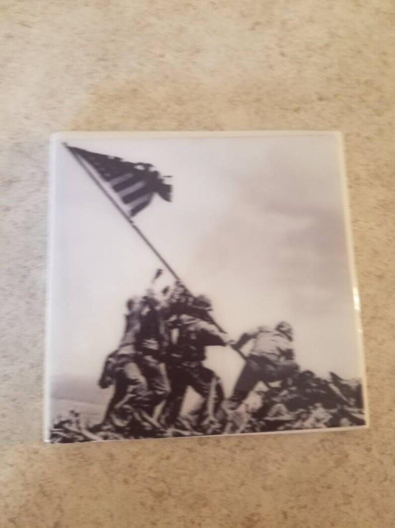 POW MIA 4x4 Ceramic Coaster Handmade