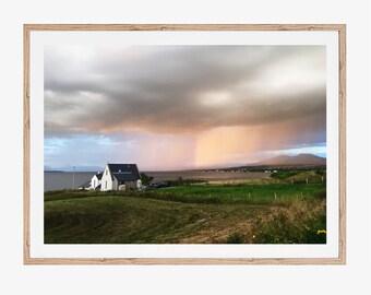 Broadford Rainbow Shower, Digital Print, Instant Download, Photography, Living Room Wall Decor, Interior Design, Minimalism, Scotland Prints