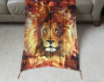 Lion of Judah Prayer Shawl - Prophetic Art - Christian Gifts - Praise Dance - Dyed4you Art Tallit called Lion of Judah