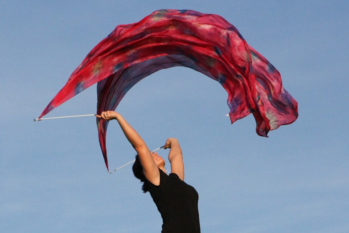 Prophetic Silk Flag Worship Flag Praise Dance Dyed Etsy