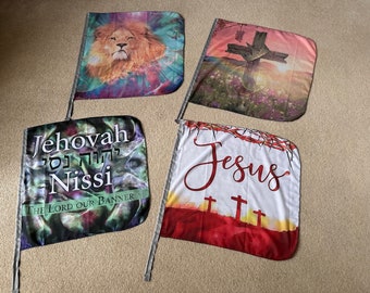 Children's Worship Flags Discounted Multipack - Lion of Judah - Name of God - Dyed4you Art Flags for Kids set 1