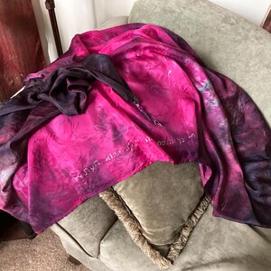 Prophetic - Prayer Shawl - Dyed Silk - Christian Gifts - Praise Dance - Custom, Prophetically Dyed Oversized Tallit image 4