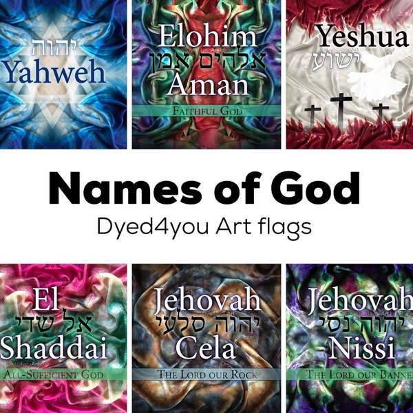 Names of God Flags - Worship Flag - Prophetic Art - Names of God Dyed4you Art Flags