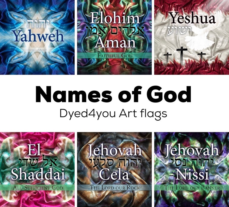 Names of God Flags Worship Flag Prophetic Art Names of Etsy
