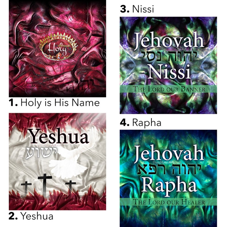 Names of God Flags Worship Flag Prophetic Art Names of God Dyed4you Art Flags image 2