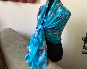 Prophétique - Foulard de soie - Cadeaux pour femmes - Soie teinte - Cadeaux chrétiens - Soie froissée appelée Plonger dans l’eau profonde