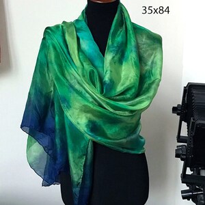 Prophétique Foulard de soie Soie de prière Cadeau pour femmes Châle de prière Cadeaux chrétiens Foulard de soie personnalisé et prophétiquement teint à la main image 6