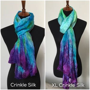 Prophétique Foulard de soie Soie de prière Cadeau pour femmes Châle de prière Cadeaux chrétiens Foulard de soie personnalisé et prophétiquement teint à la main image 3