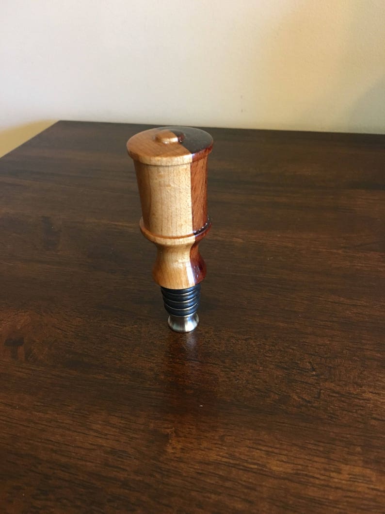 Wood Turned Bottle Stopper Wood Turning Wine / Liquor Bottle Etsy