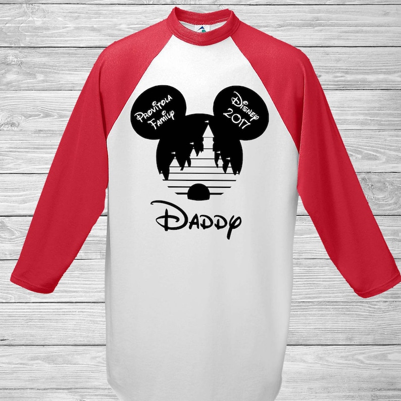 Custom Disney Shirts with Baseball Sleeves Magic Kingdom Matching T Shirts image 3