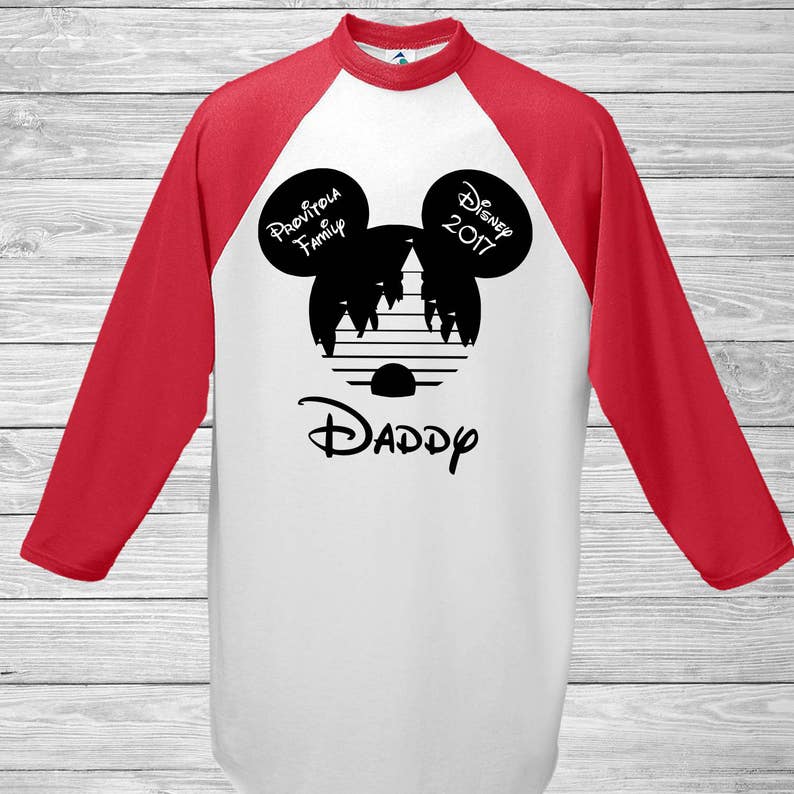 Custom Disney Shirts With Baseball Sleeves Magic Kingdom Etsy
