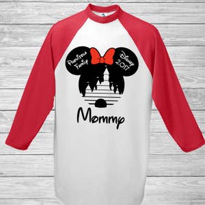 Custom Disney Shirts with Baseball Sleeves Magic Kingdom Matching T Shirts image 2