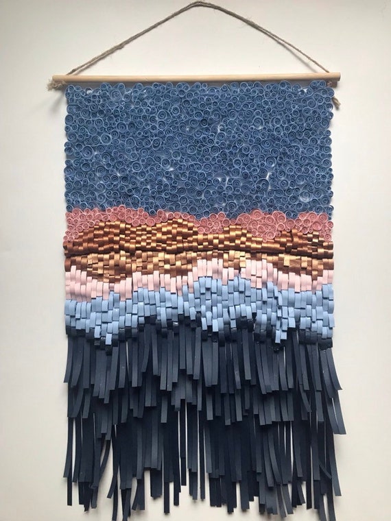 RESERVED. Copper Hills Quilled Landscape, Quilled Paper Tapestry, abstract landscape, paper quilling