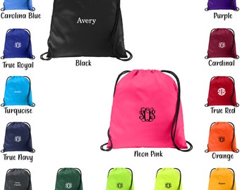 Embroidered Monogram Cinch Sack, Monogrammed Cinch Sack, Embroidered Cinch Sack, personalized cinch sack, monogrammed back pack, BG615