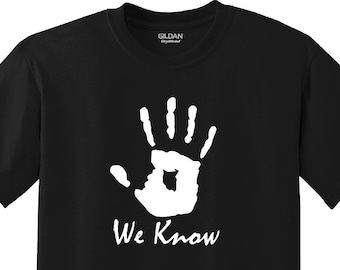 Skyrim T-Shirt, Dark Brotherhood Shirt,  Dark Brotherhood T-Shirt, Skyrim Clothing, Skyrim, Skyrim Shirt, We Know Shirt