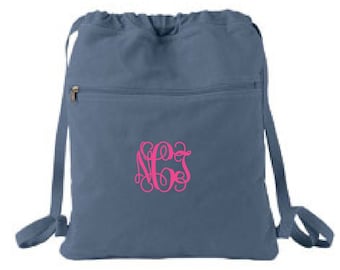 monogrammed cinch sack