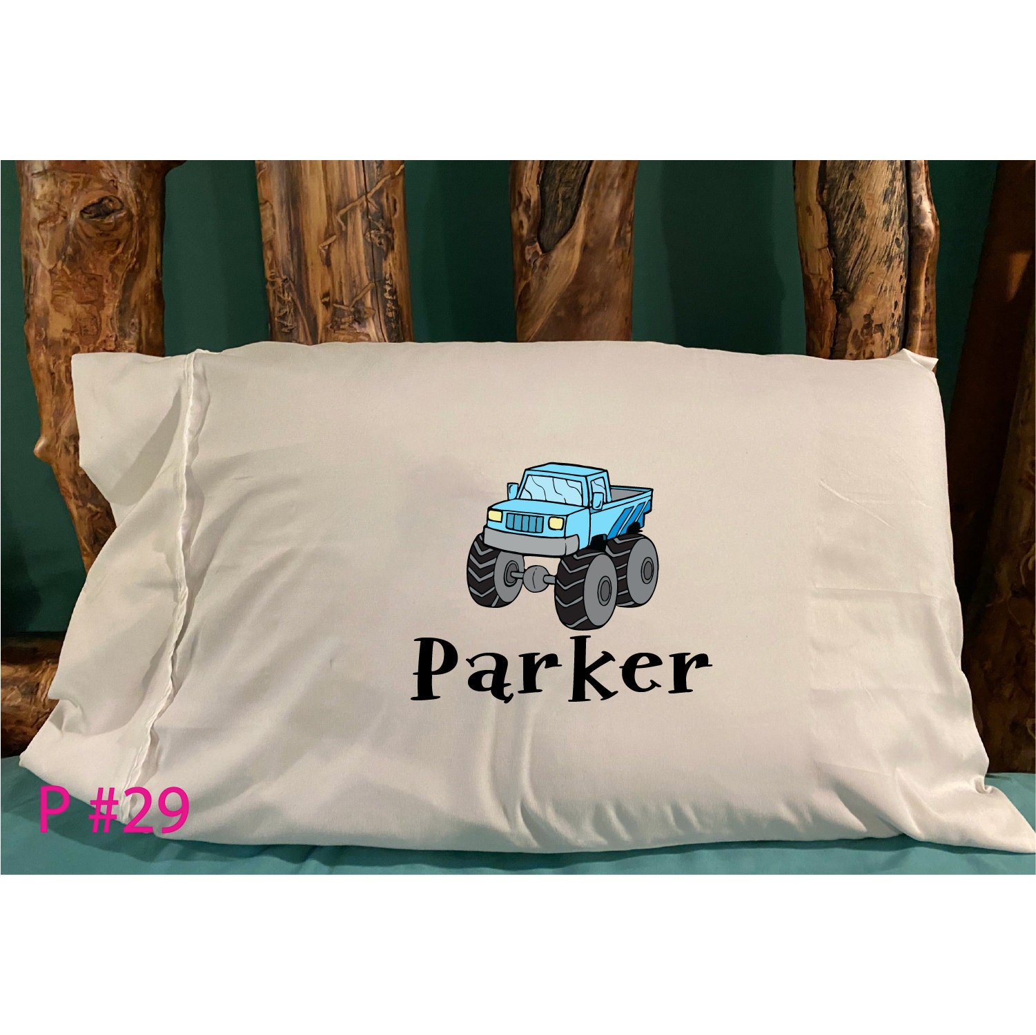 Monster Truck Pillow Case Personalized Monster Truck Pillow Etsy UK