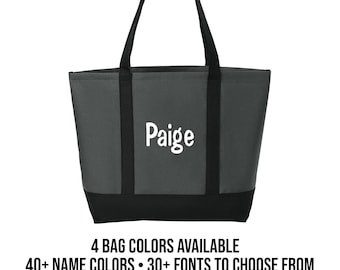 Embroidered Monogram Tote Bag, Custom Canvas Tote, Personalized Bridesmaid Gift, Name or Initials Tote, Wedding Party Bag, Gift for Her