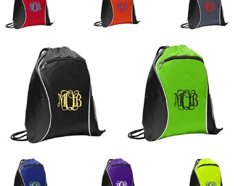 Embroidered Monogram Fast Break Cinch Pack, Embroidered Fast Break Cinch Pack, Monogram Fast Break Cinch Pack, Fast Break Cinch Pack, BG613