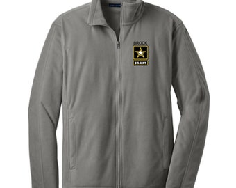 U.S. Army Embroidered Adult Microfleece Jacket, Name Microfleece, Embroidered Microfleece, Jacket, Microfleece Jacket, U.S. Army