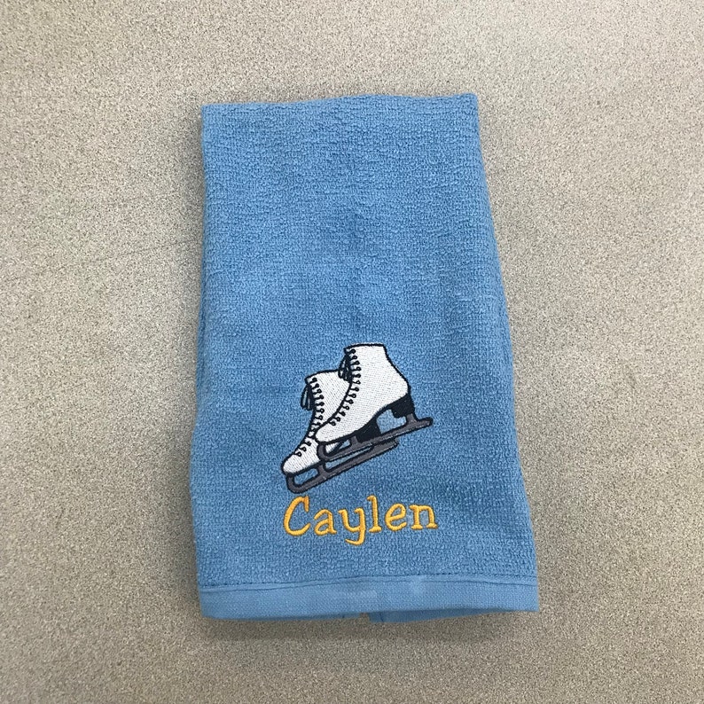 Personalized Ice Skates Towel Ice Skating Towel Team Gift Etsy