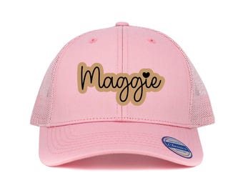 Custom Kids Name Hat, Personalized Trucker Cap for Girls, Adjustable Toddler & Youth Hat with Name, Custom Gift for Kids