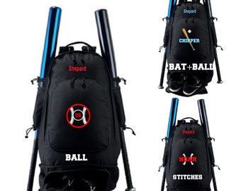 Embroidered Name Expandable Bat Bag, Embroidered Number Bat Bag, Baseball Bag, Baseball Gift, Ball Bag, Bat Bag, Baseball