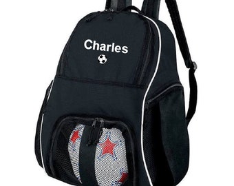 Name with Soccer Ball Soccer Backpack, Name Soccer Backpack, Embroidered Soccer Bag, Personalized Sports Bag, Custom Sports Backpack