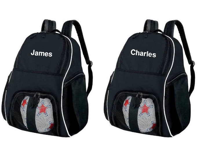 Personalized Soccer Bag, Name Only Soccer Backpack, Embroidered Soccer Bag, Personalized Sports Bag, Soccer Ball Bag, Soccer Back Pack