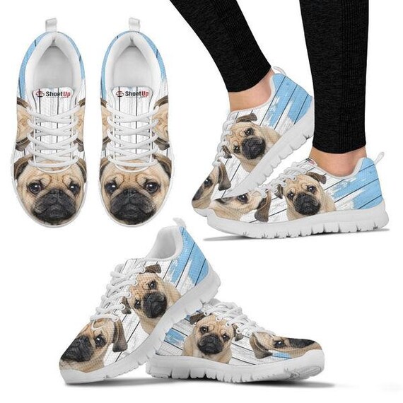 Shoetup Pug Dog Print Slip Ons for Women