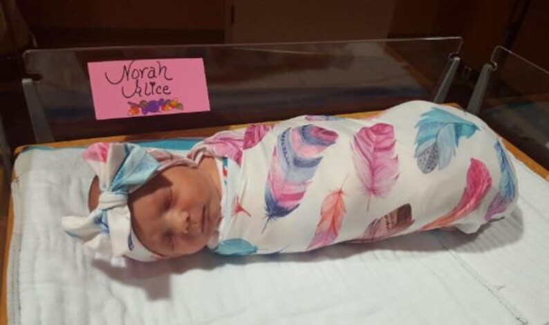 emerald feather swaddle blanket - MACCIE