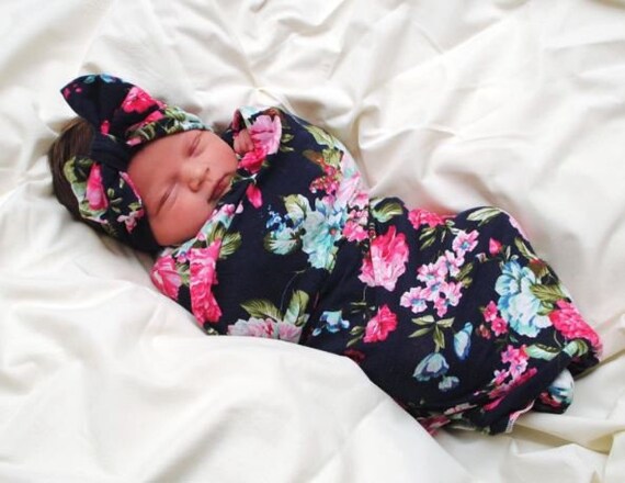 baby girl floral swaddle