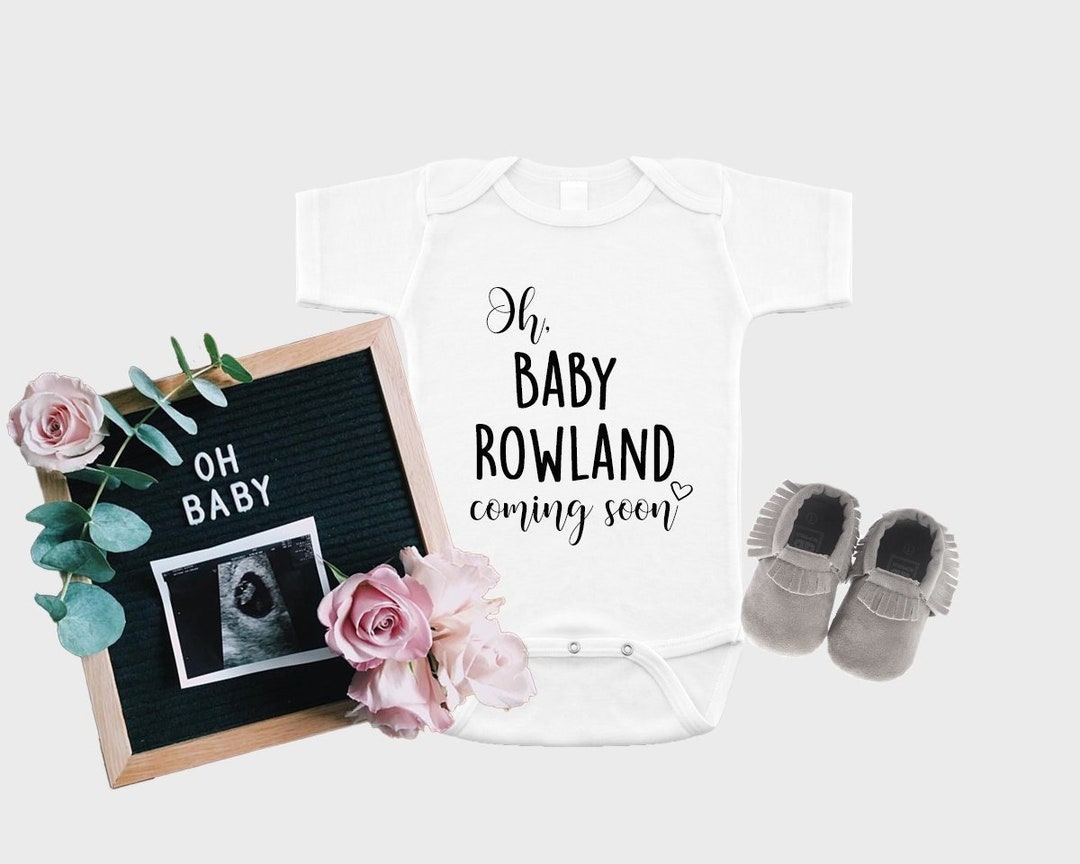 Baby Announcement Onesie, Personalized Baby Onesie, Baby Onesie