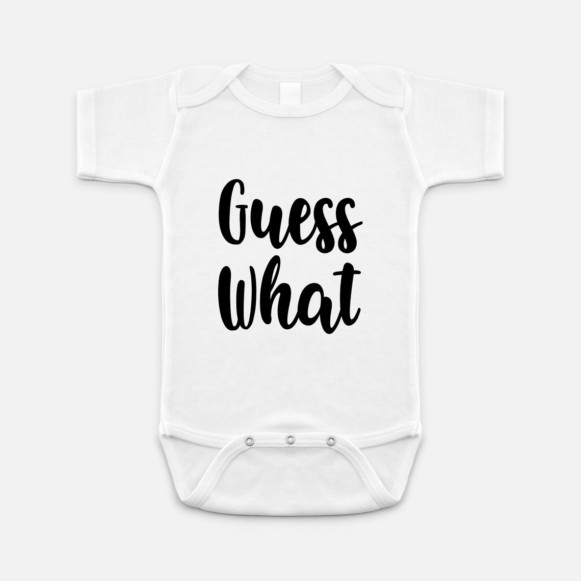 Guess What Baby OnesieCustom Baby OnesiePregnancy Etsy